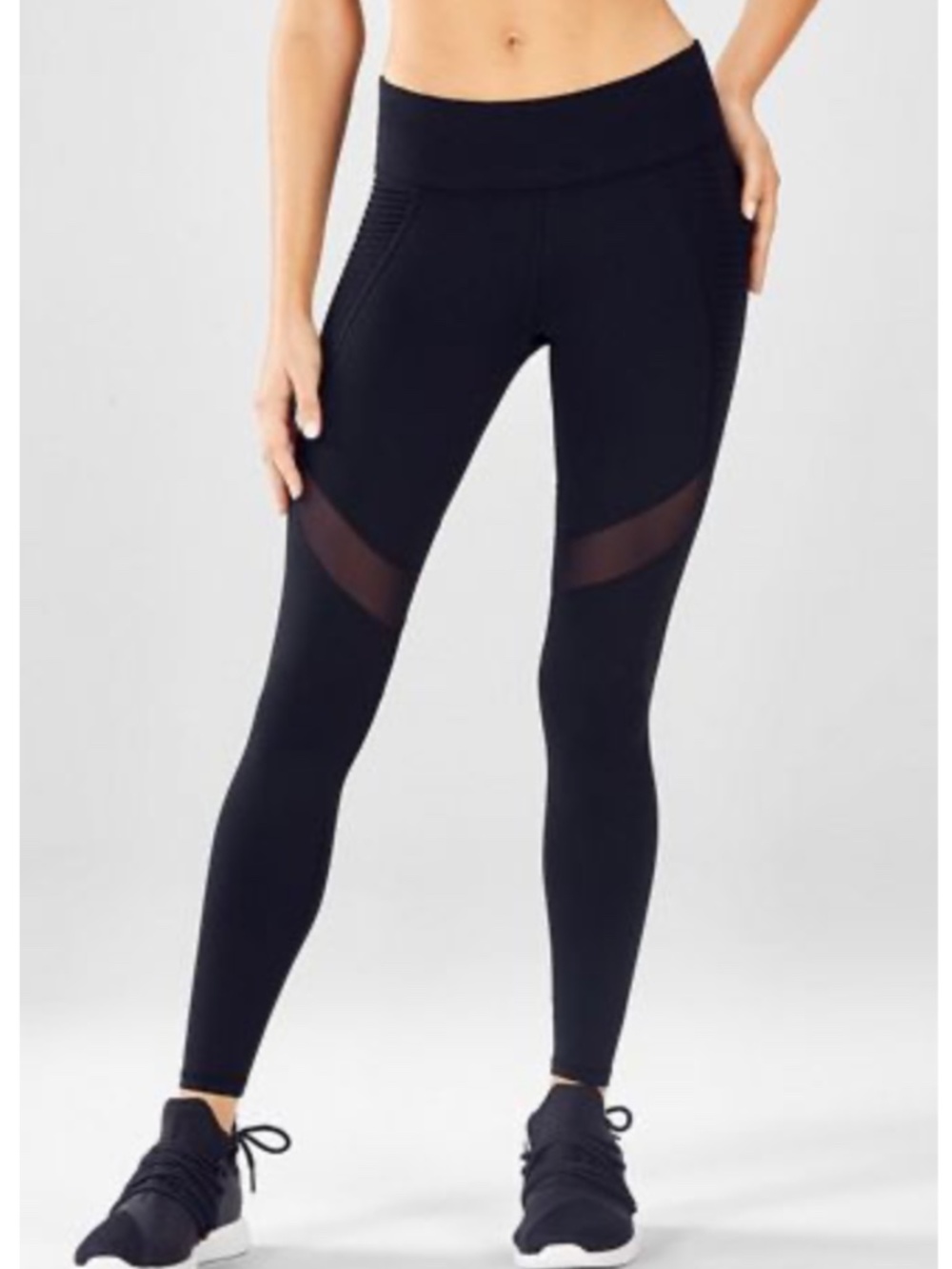 Fabletics Define Mid-Rise Moto Leggings Black Size XS Regular 27”